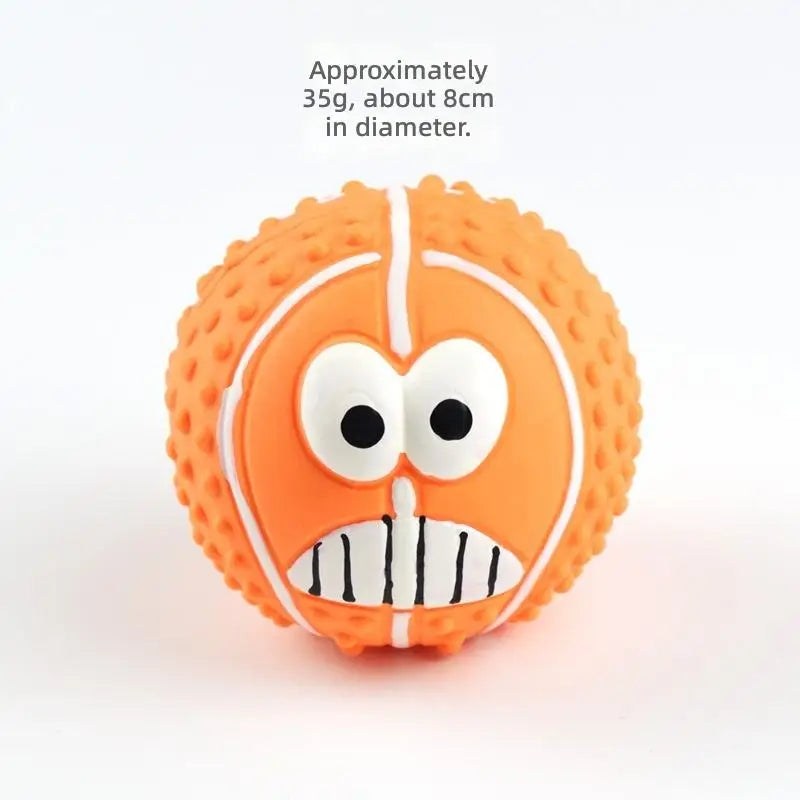 Natural Latex Squeaky Smiley Ball Dog Toy – movumi