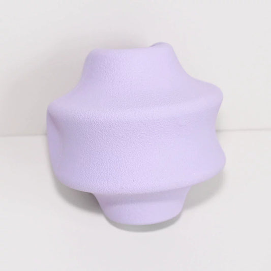 Purple gyro-shaped natural rubber dog toy